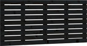 vidaXL Tăblie de pat pentru perete, negru, 126x3x63 cm, lemn masiv pin