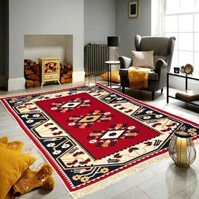 Covor tesut traditional, oriental rosu, mai multe dimensiuni