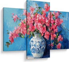 Tablou - Vază cu flori roz (90x60 cm)