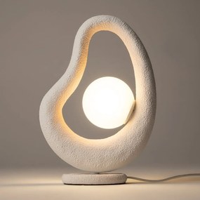 Veioza, Lampa de masa din Polirasina, Alb, Opus