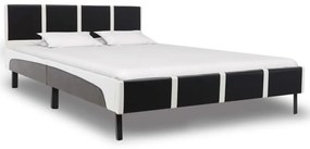 Cadru de pat, negru si alb, 120 x 200 cm, piele artificiala Alb si negru, 120 x 200 cm