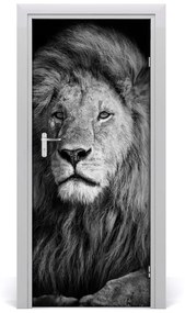 Autocolante pentru usi Portret perete al unui leu