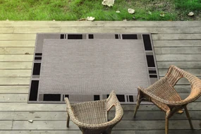 Covor sisal Floorlux 20195 argintiu  si negru