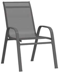 Set mobilier de gradina, gri si negru, 9 piese Gri si negru, Lungime masa 180 cm, 9