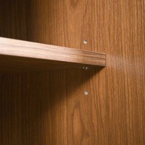 Comodă cu 3 sertare și 3 uși glisante, uși cu împletitură de ratan, 120×40×78 cm, Culoare naturală