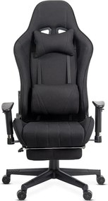 Scaun gaming negru din stofa, reglabil si modern OFF 296