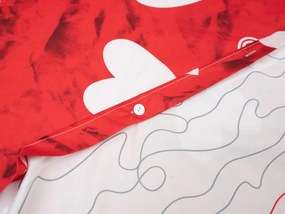 Lenjerie de pat din bumbac rosu ROSSO + husa de perna 40 x 50 cm gratuit