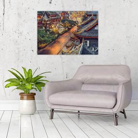 Tablou pe sticlă - Qintai Road, Chengdu, China (70x50 cm)