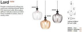 Pendul modern design decorativ LORD SP1 TRASPARENTE