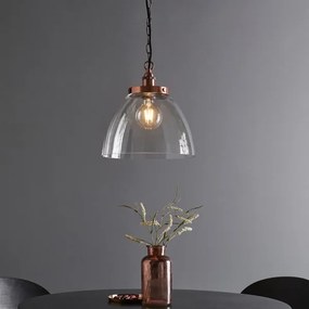 Endon 106895 - Candelabru pe lanț HANSEN 1xE27/10W/230V, finisaj cupru