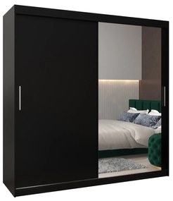 Dulap de haine 200 cm Toki 2 (negru mat + negru mat). 1065018