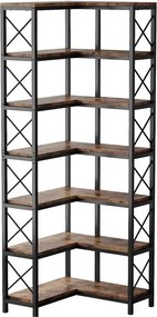 Biblioteca pentru colt din metal si pal melaminat 200x60x60x24 cm