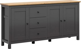 Comoda HESEN, gri grafit/stejar artisan, PAL melaminat, 199x44x96 cm