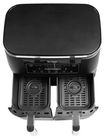 Friteuza cu aer cald Ninja AF300EU, 2470W, 7.6 L, 6 programe, 2 zone de gatit independent, Negru