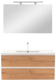 Mobilier complet de baie Vario Forte 100, stejar alb