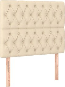 vidaXL Tăblie de pat crem 90x7x118/128 cm, material textil