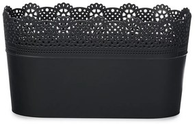 Ghiveci de flori Lace, din plastic, antracit