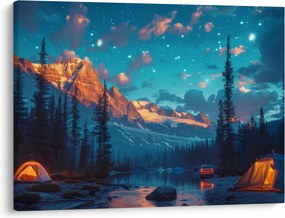Tablou - Camping în munți (70x50 cm)