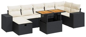 3328092 vidaXL Set mobilier de grădină cu perne, 5 piese,poliratan/lemn acacia