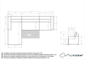 Colțar modular bej extensibil/cu spațiu de depozitare (cu colț pe partea dreaptă) Lulu – Miuform