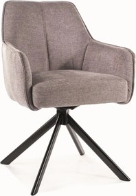Scaun NOTTI, gri/negru, stofa clasica/metal, 55x45x83 cm