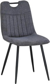 Scaun KIP, gri/negru, stofa clasica/metal, 45x59x89 cm