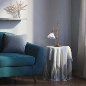 Lampa de masa din alama si abajur ceramic Zefira