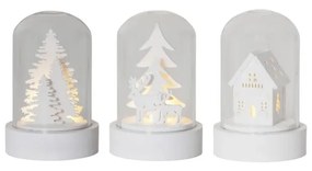 Decorațiuni luminoase de Crăciun albe 3 buc. ø 5,5 cm Kupol – Star Trading