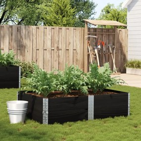 vidaXL Jardinieră de grădină, negru, 150x100 cm, lemn masiv pin