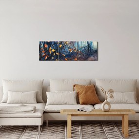 Tablou - Razele solare de toamnă (cu ceas) (90x30 cm)