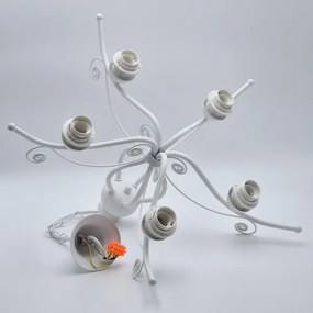 Lustră pe lanț RETRO II 5xE27/60W/230V alb