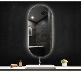 Oglindă Fluminia, Dali Ambient, 50x95 cm, cu iluminare LED și dezaburire
