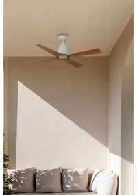 Ventilator de tavan FARO 34105 TYPHOON M maro/alb d. 130 cm IP44 + telecomandă