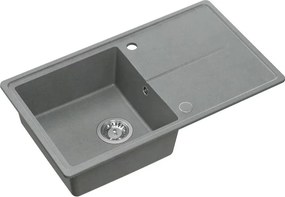 Chiuveta compozit incastrata Quadron Pop Tony 111 gri 78x45 cm