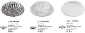 Plafoniera baie moderna 30cm IP44 Clam sticla fumurie NVL-9738254