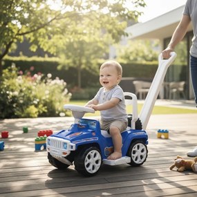 Masinuta copii si bebe NOVOKIDS™ My first SUV Car XXL , Lungime 85 cm, Maner de impins pentru parinti detasabil, Functie trotineta fara pedale,