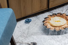 ANDRE 33570 covor lavabil Cupcake-uri, bucatarie, anti-alunecare - argint / bej