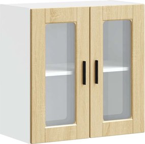 vidaXL Dulap de bucătărie cu ușă de sticlă din stejar Sonoma „Porto”.