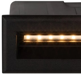 Spot LED incastrabil scari / perete exterior IP65 Bosca negru 13,7cm