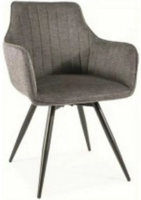 Scaun BALLO, gri inchis/negru, stofa clasica/metal, 56x45x84 cm