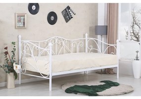 Pat / divan metal Sumatra alb - 90x200 cm