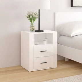 816730 vidaXL Noptieră, alb extralucios, 50x36x60 cm, lemn compozit