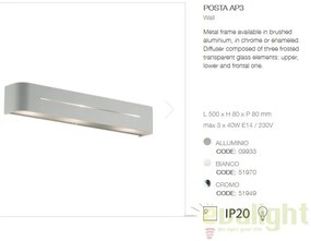 Aplica de perete moderna POSTA AP3 BIANCO 051970