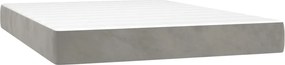 vidaXL Saltea cu arcuri buzunar, fermitate medie, gri deschis, 140x200x20 cm, catifea