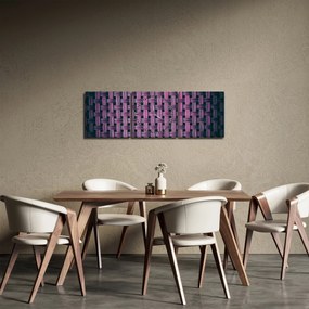 Tabloul textura în mov (cu ceas) (90x30 cm)