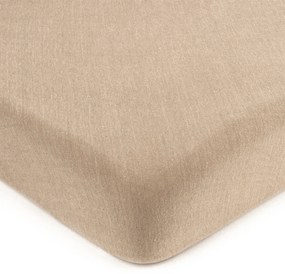 Cearșaf de pat 4Home jersey maro deschis, 90 x 200 cm