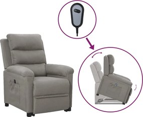 vidaXL Fotoliu cu ridicare, gri deschis, textil