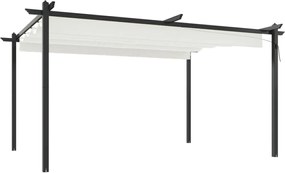 vidaXL Pavilion grădină, acoperiș retractabil, crem, 4x3 m