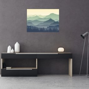 Tablou pe sticlă - Muntele Pădure (70x50 cm)