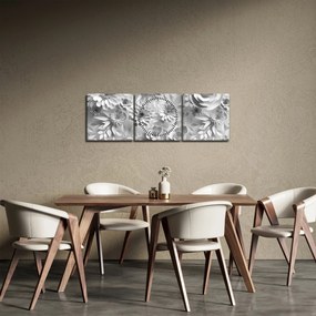 Tablou - Flori albe (cu ceas) (90x30 cm)